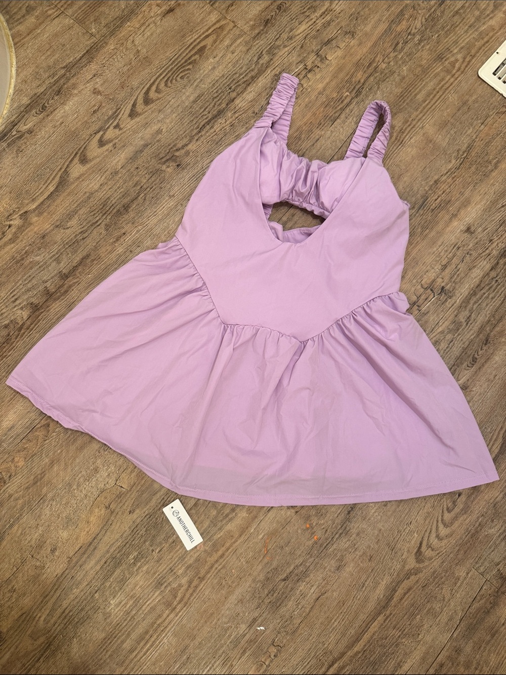 Women's Lilac Mini Dress with Front Cutout and Smocked Straps (3 dresses)